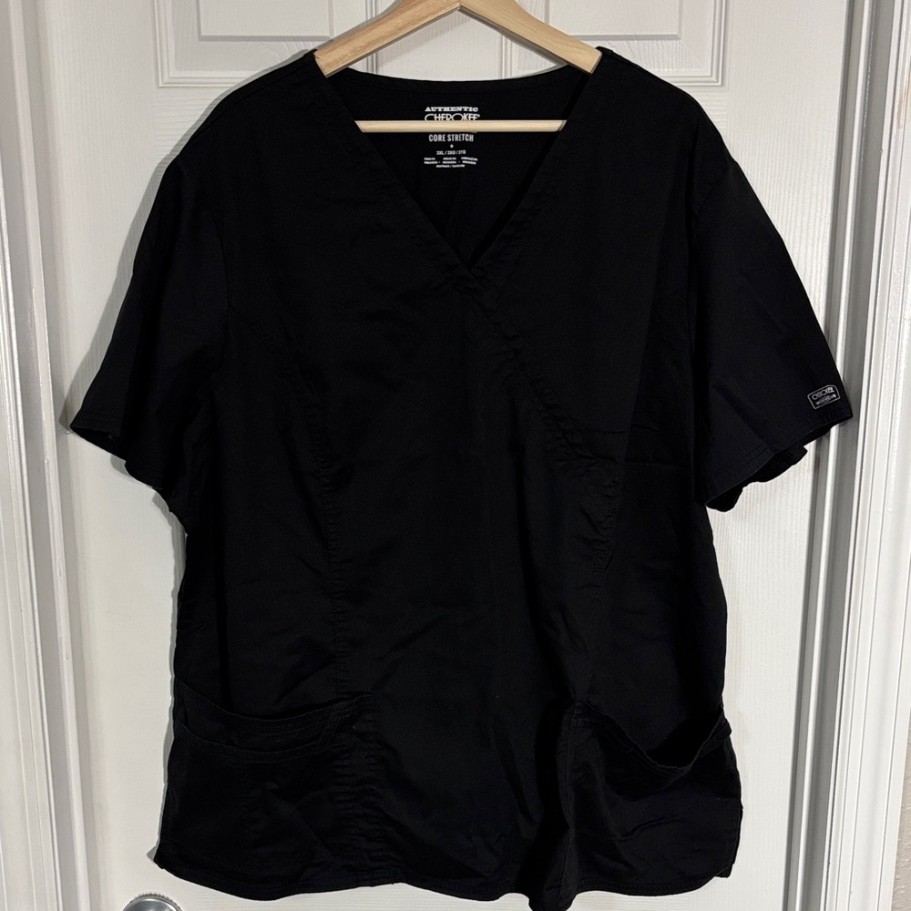 Cherokee Workwear Core Stretch Women's Scrubs Top Mock Wrap 4728 Size 3X